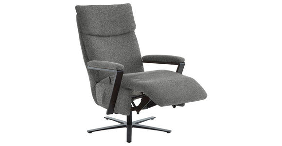 RELAXSESSEL in Textil Dunkelgrau - Dunkelgrau/Schwarz, Design, Textil/Metall (68/117/85cm) - Cantus