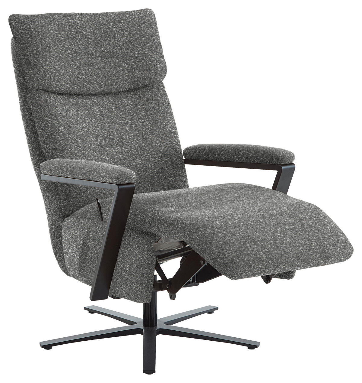 RELAXSESSEL in Textil Dunkelgrau  - Dunkelgrau/Schwarz, Design, Textil/Metall (68/117/85cm) - Cantus