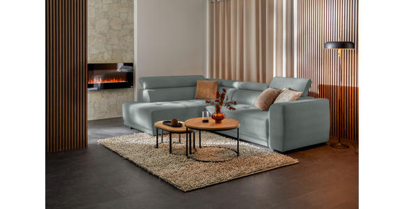 ECKSOFA in Chenille Silberfarben 205/284 cm - Silberfarben/Schwarz, Design, Kunststoff/Textil (205/284cm) - Xora