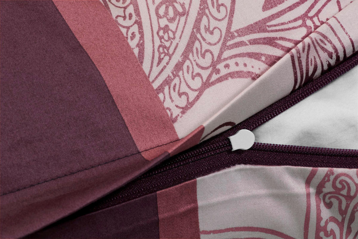 BETTWÄSCHE 3-teilig JOOP! PAISLEY STRIPES Jersey 200/200 cm  - Rosa, Basics, Textil (200/200cm) - Joop!