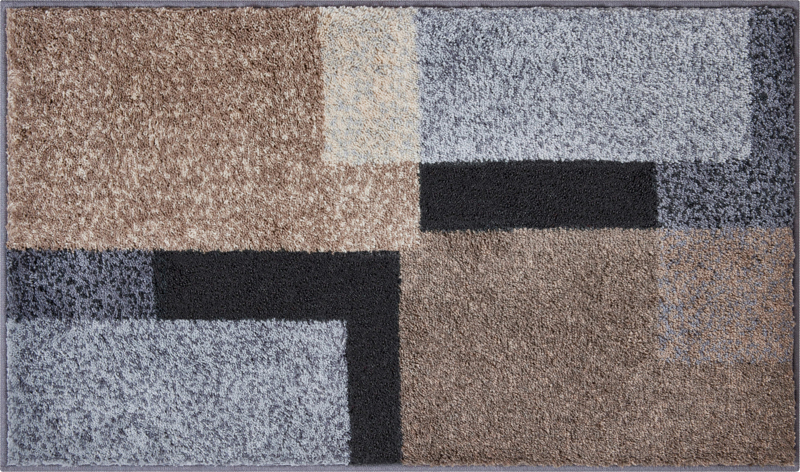 BADTEPPICH Atala Grau, Schwarz, Taupe 60/100 cm  - Taupe/Schwarz, Basics, Kunststoff/Textil (60/100cm) - Grund