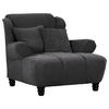 XXL-SESSEL in Flachgewebe Anthrazit  - Anthrazit/Schwarz, Konventionell, Holz/Textil (125/100/140cm) - Carryhome