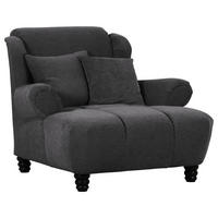 XXL-SESSEL in Flachgewebe Anthrazit  - Anthrazit/Schwarz, Konventionell, Holz/Textil (125/100/140cm) - Carryhome