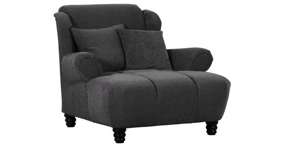 XXL-SESSEL Flachgewebe Anthrazit - Anthrazit/Schwarz, KONVENTIONELL, Holz/Textil (125/100/140cm) - Carryhome