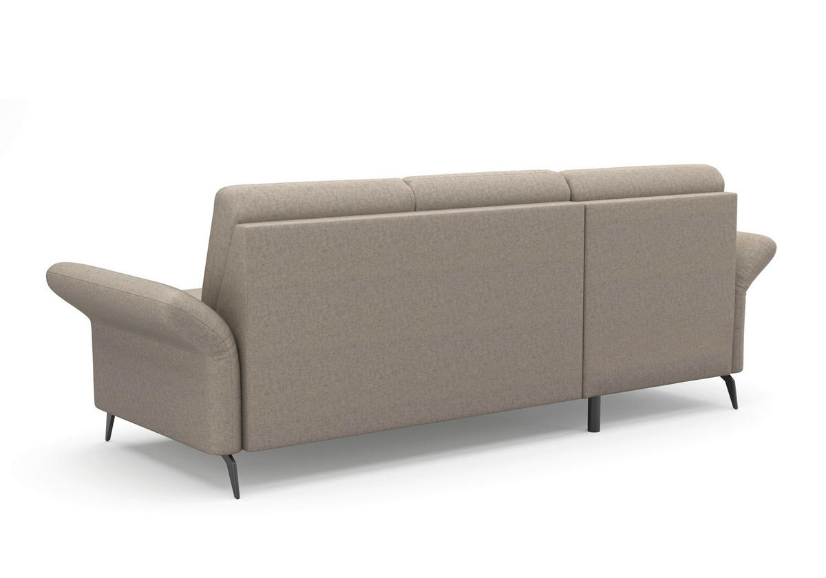 ECKSOFA ROCHELLE E Taupe Flachgewebe  - Taupe/Schwarz, KONVENTIONELL, Textil/Metall (164/251cm) - Sit & More