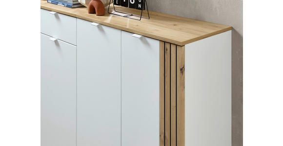 KOMMODE , 75/127/38 cm,  - Schwarz/Weiß, KONVENTIONELL, Holzwerkstoff/Metall (75/127/38cm) - Voleo