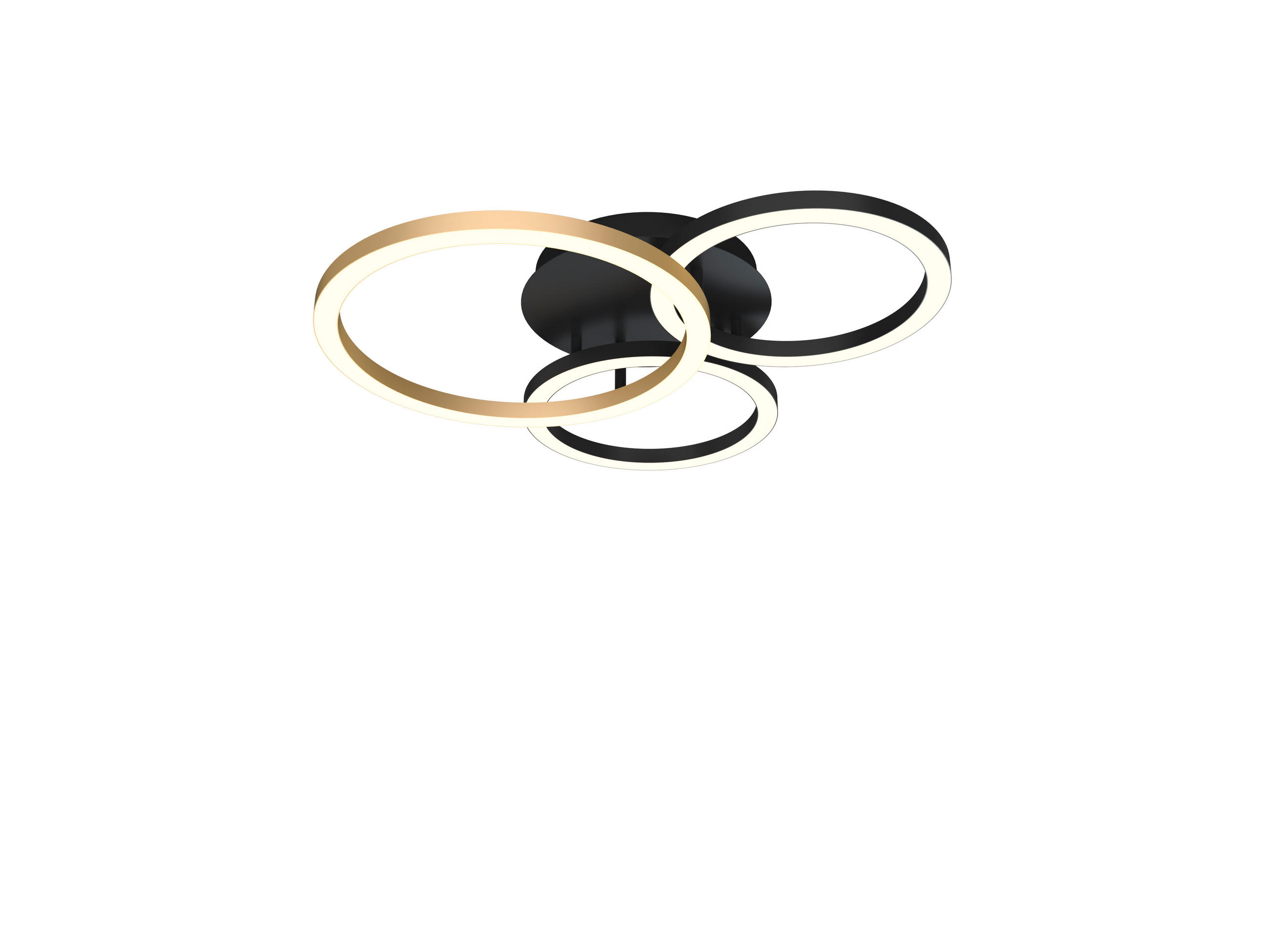 PLAFONIERĂ CU LED - auriu/negru, Design, plastic/metal (63,5/61,5/13cm) - Wofi