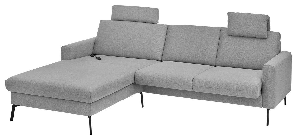 ECKSOFA Grau Flachgewebe  - Schwarz/Grau, Design, Textil/Metall (187/270cm) - Musterring