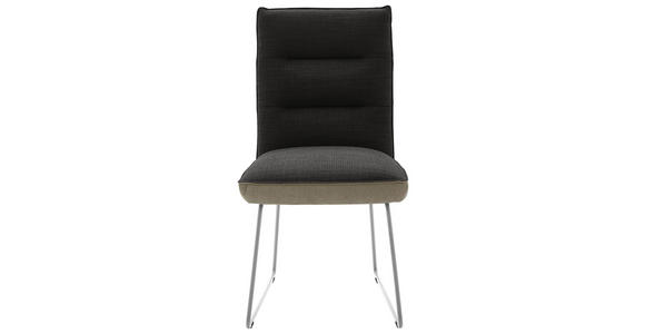 STUHL - Greige/Edelstahlfarben, Design, Textil/Metall (49/93/59cm) - Dieter Knoll