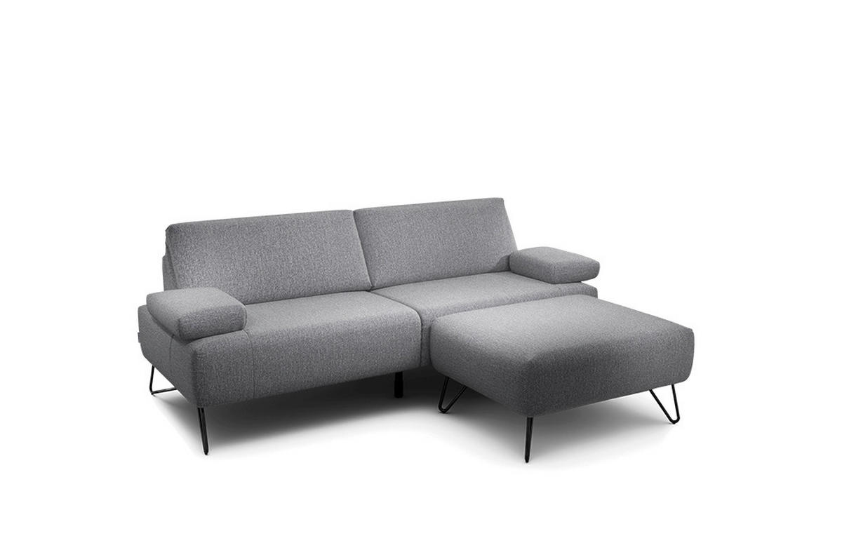 2,5-SITZER in Chenille Anthrazit  - Anthrazit/Schwarz, Design, Textil/Metall (204-234/85/86-94cm) - SENSOO