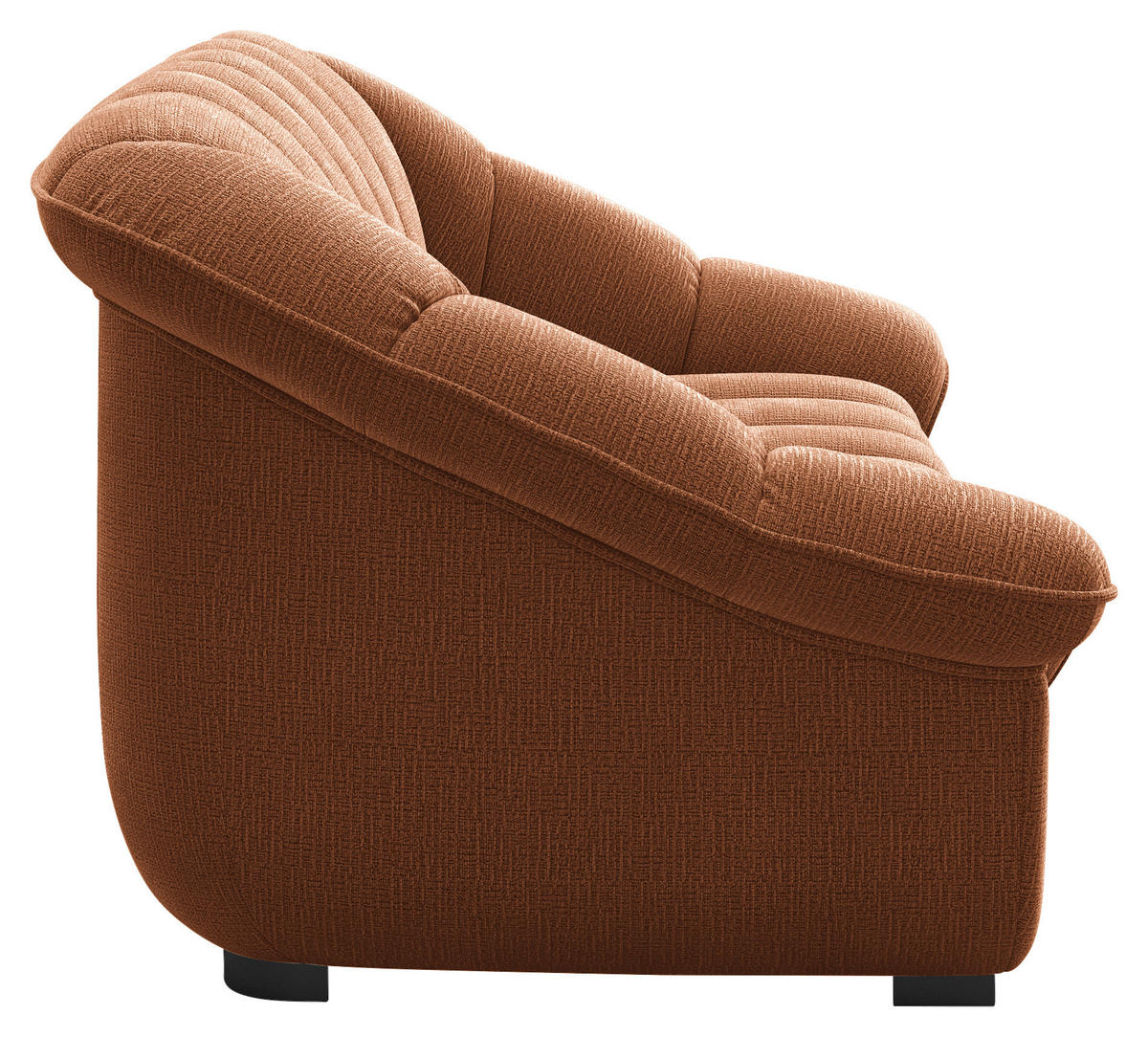 3-SITZER-SOFA Chenille Terracotta  - Terracotta/Schwarz, KONVENTIONELL, Kunststoff/Textil (215/88/104cm) - Welnova