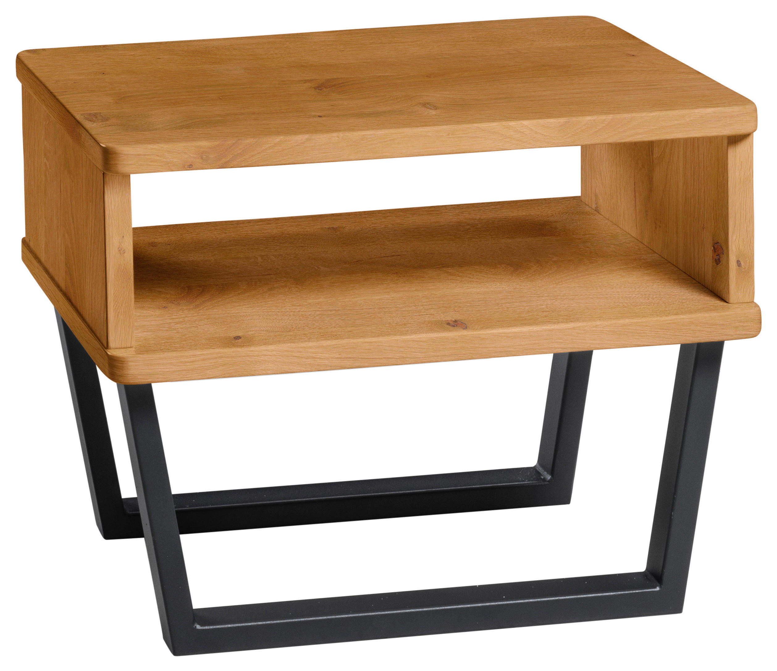 NACHTKÄSTCHEN in massiv Wildeiche Wildeiche  - Wildeiche/Anthrazit, Design, Holz/Metall (48/36/38cm) - Hasena