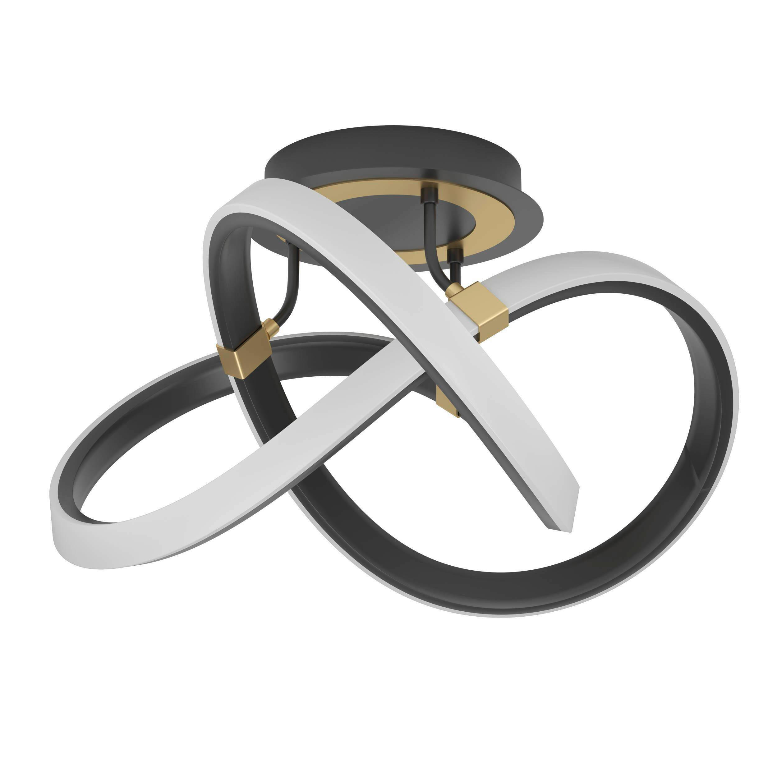 LED-DECKENLEUCHTE 55/29 cm - Goldfarben/Schwarz, Design, Metall (55/29cm)