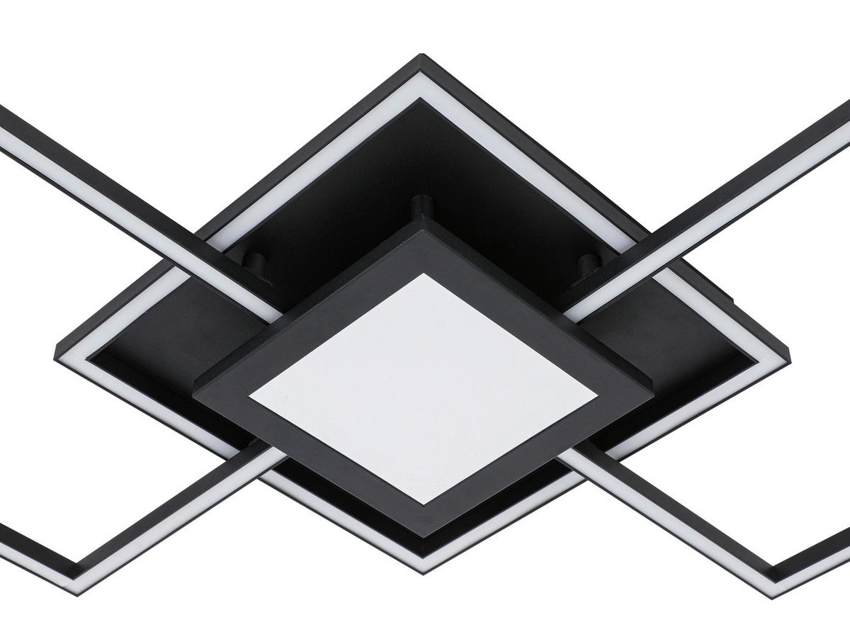 LED-DECKENLEUCHTE Texas 82/39,6/8,5 cm   - Schwarz, Design, Kunststoff/Metall (82/39,6/8,5cm) - Novel