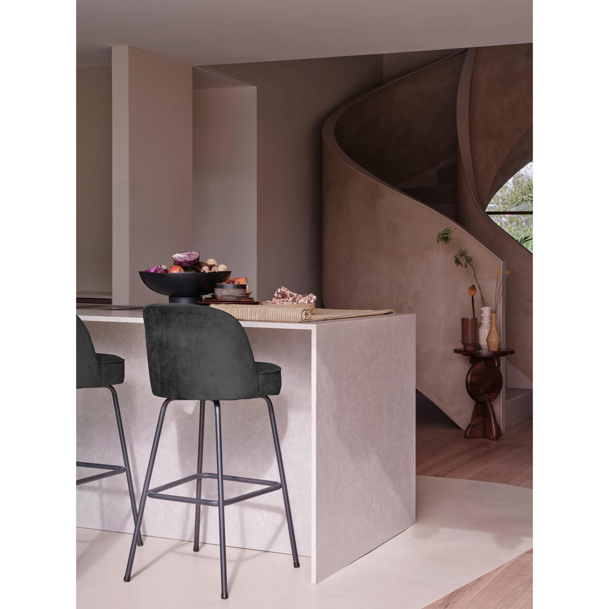 BARHOCKER in Metall, Textil Schwarz  - Schwarz, MODERN, Textil/Metall (50/103/55cm) - Livetastic