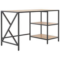 SCHREIBTISCH 120/60/74 cm Schwarz, Eiche Artisan Stauraum  - Schwarz/Eiche Artisan, Basics, Holzwerkstoff/Metall (120/60/74cm) - Boxxx