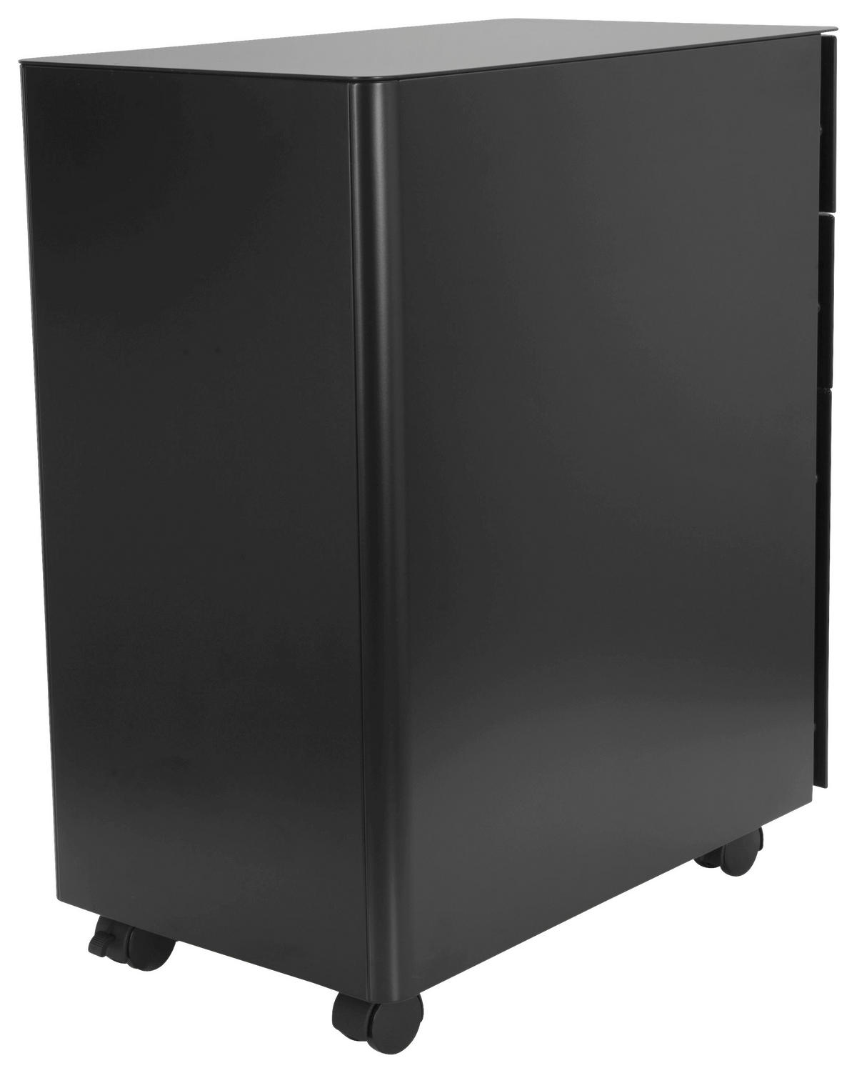 ROLLCONTAINER Schwarz  - Schwarz, MODERN, Kunststoff/Metall (30/59/50cm) - MID.YOU