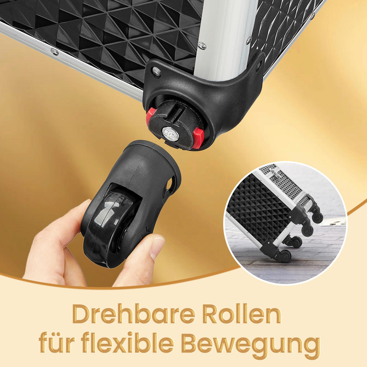 KOSMETIKKOFFER  - Silberfarben/Schwarz, Trend, Holzwerkstoff/Kunststoff (34/95/24cm) - Boxxx