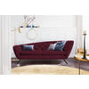 CHESTERFIELD-SOFA in Mikrofaser Schwarz, Beere  - Beere/Schwarz, Design, Textil/Metall (223/84/90cm) - Pure Home Lifestyle