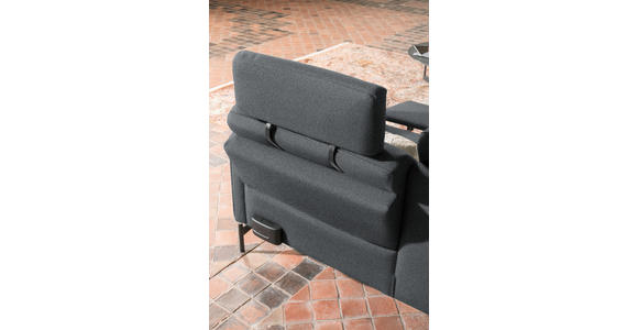 ECKSOFA in Flachgewebe, Struktur Grau  - Anthrazit/Grau, Design, Textil/Metall (230/254cm) - Ambiente