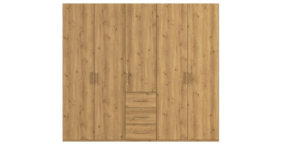 DREHTÜRENSCHRANK in Eichefarben - Eichefarben, Design, Holzwerkstoff/Kunststoff (251/223/60cm) - Novel