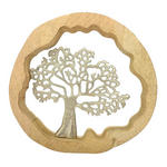 DEKOBAUM  - Silberfarben/Braun, LIFESTYLE, Holz/Metall (31/31/4,5cm) - Ambia Home