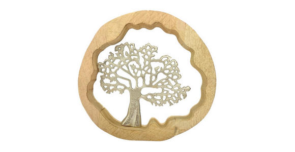 DEKOBAUM  - Silberfarben/Braun, LIFESTYLE, Holz/Metall (31/31/4,5cm) - Ambia Home