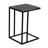 BEISTELLTISCH 38/43/62 cm Schwarz rechteckig  - Schwarz, Basics, Stein/Metall (38/43/62cm)