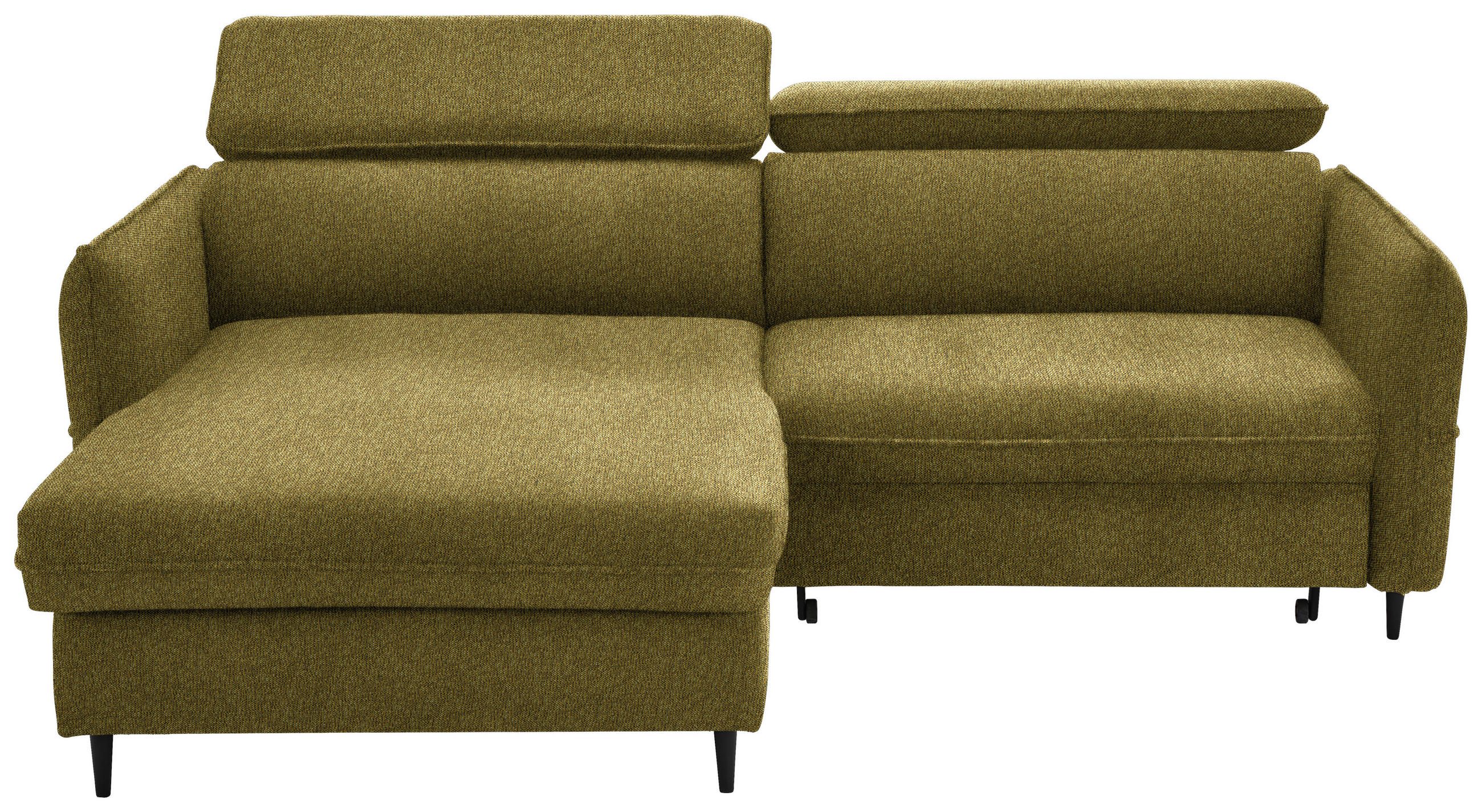 ECKSOFA in Struktur Currygelb  - Currygelb/Schwarz, Design, Holz/Textil (185/232cm) - Stylife