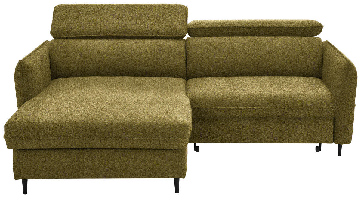 ECKSOFA in Struktur Currygelb  - Currygelb/Schwarz, Design, Holz/Textil (185/232cm) - Stylife