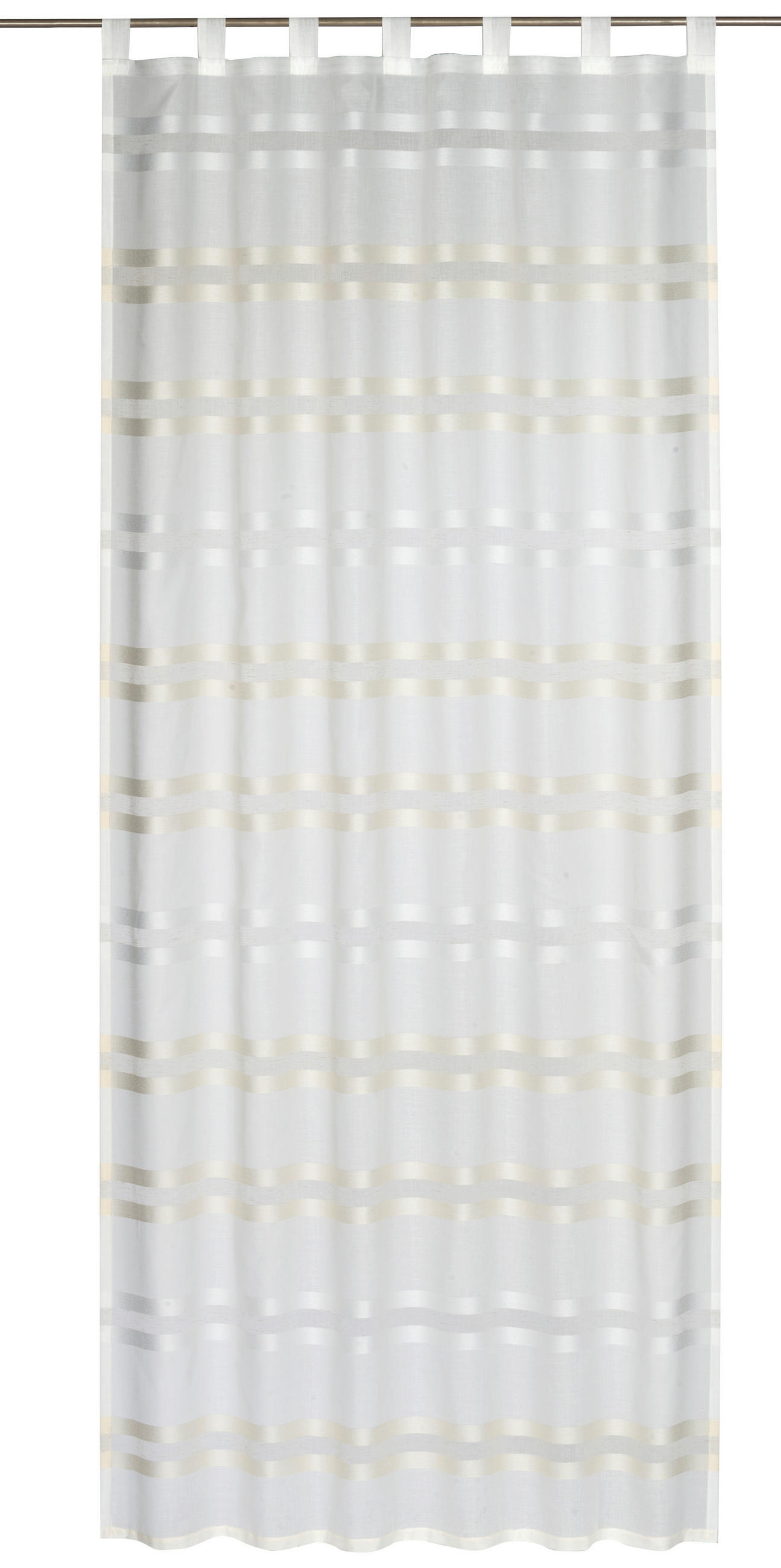 SCHLAUFENSCHAL  halbtransparent   140/255 cm 2 Stück  - Beige, Basics, Textil (140/255cm)