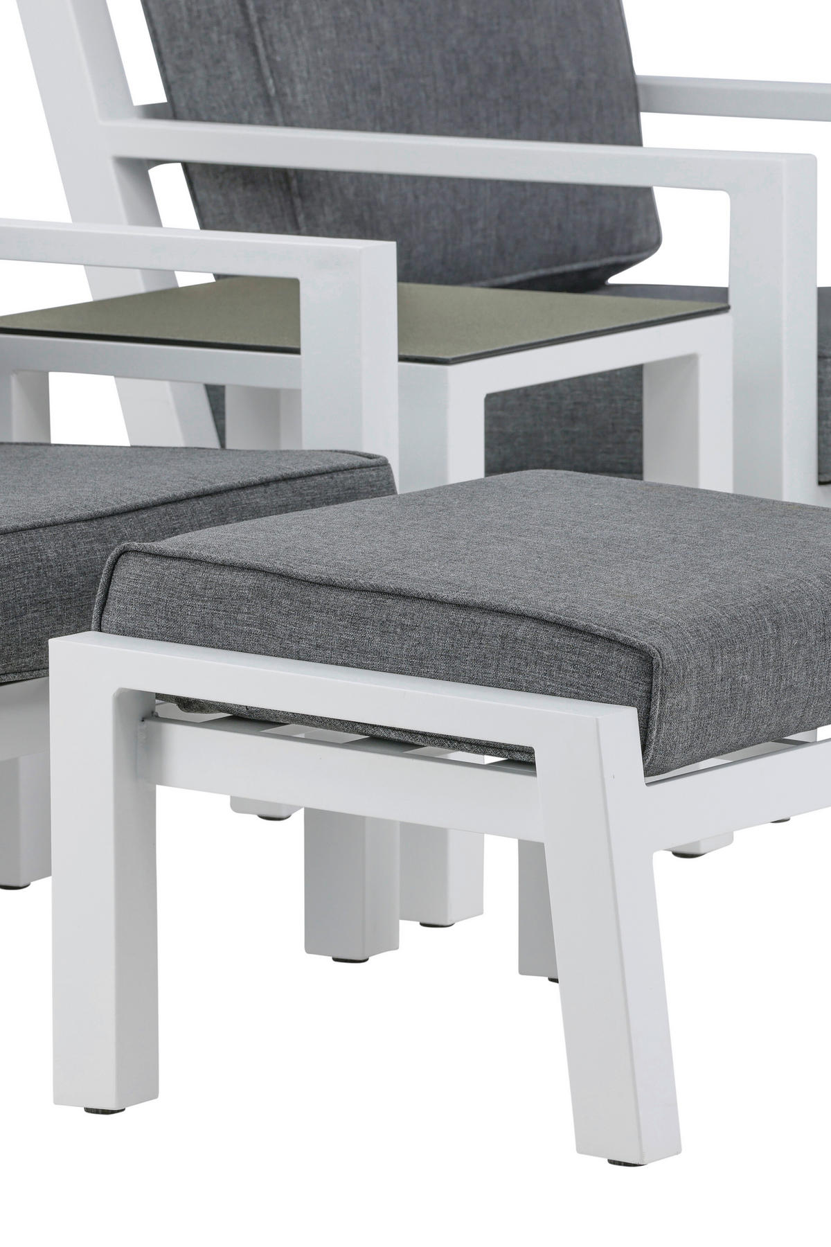 LOUNGEGRUPP 5 delar  - vit/grå, Basics, metall/textil