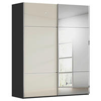 SCHWEBETÜRENSCHRANK 201/223/68 cm,  in Schwarz, Champagner, 2 Tür(en)  - Chromfarben/Champagner, KONVENTIONELL, Glas/Holzwerkstoff (201/223/68cm) - Novel