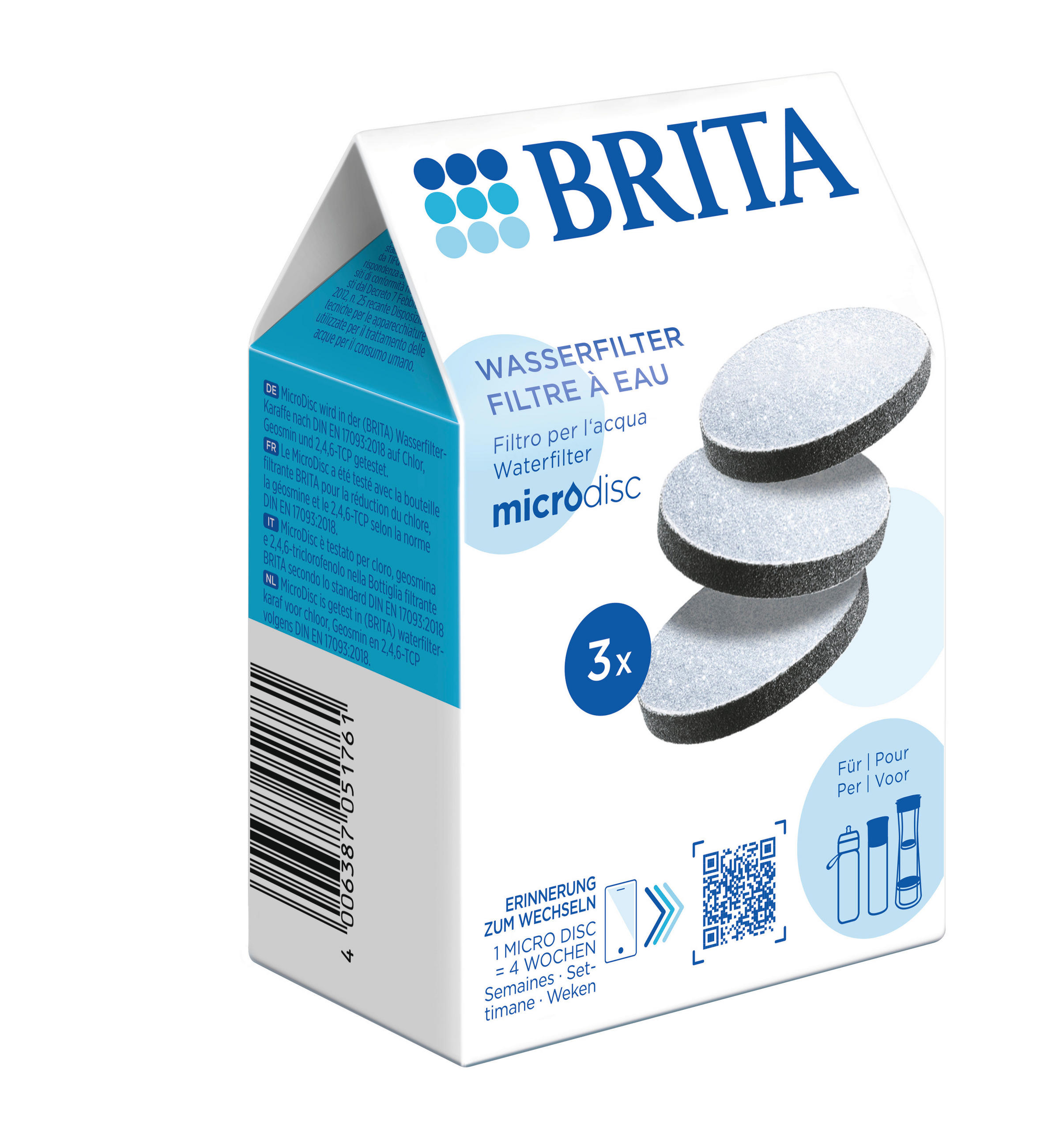 FILTER ZA VODU SET 3/1 - sivo-bijela, Basics, prirodni materijali - Brita