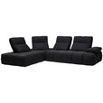 ECKSOFA in Struktur Schwarz  233/313 cm  - Schwarz, Design, Kunststoff/Textil (233/313cm) - Emilio Belluti