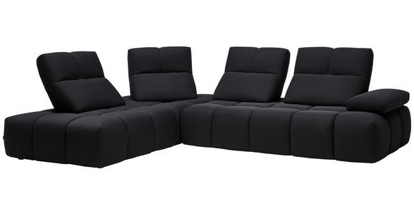 ECKSOFA in Struktur Schwarz 233/313 cm - Schwarz, Design, Kunststoff/Textil (233/313cm) - Emilio Belluti