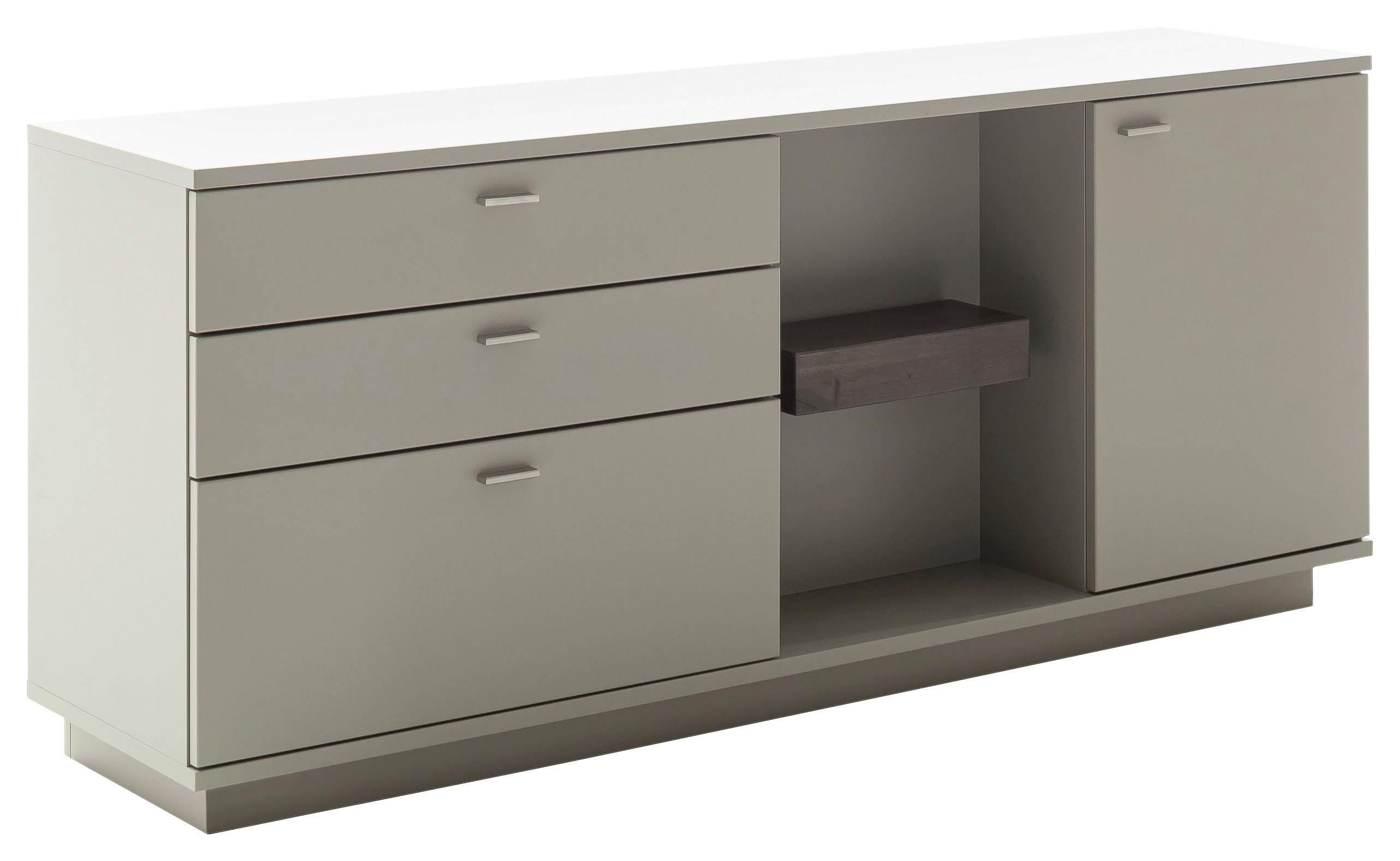 SIDEBOARD  in 180/77/44 cm  - Eichefarben/Grau, Design, Holzwerkstoff/Metall (180/77/44cm) - Novel