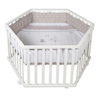LAUFGITTER Indibär 121/72/106 cm  - Taupe/Weiß, Basics, Holzwerkstoff/Textil (121/72/106cm) - Roba