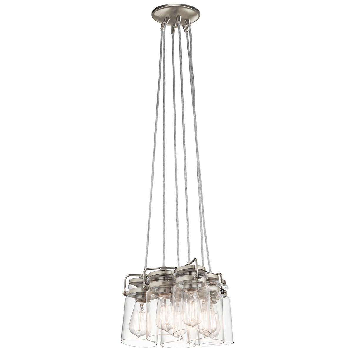 HÄNGELEUCHTE 30.5/25.6-287 cm    - Nickelfarben, Lifestyle, Glas/Metall (30.5/25.6-287cm) - Elstead Lighting