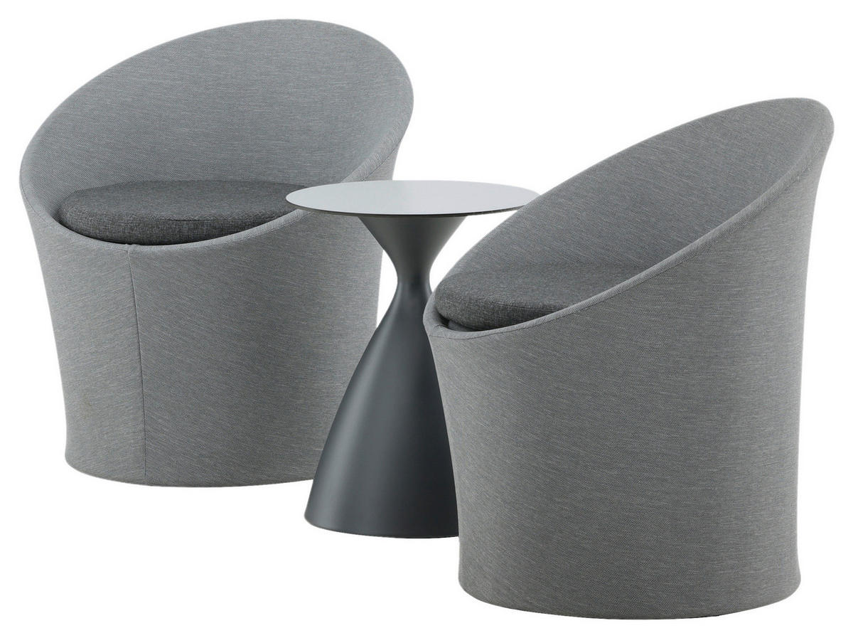 GARTENSET Aluminium  - Grau, KONVENTIONELL, Textil/Metall - Gardenson