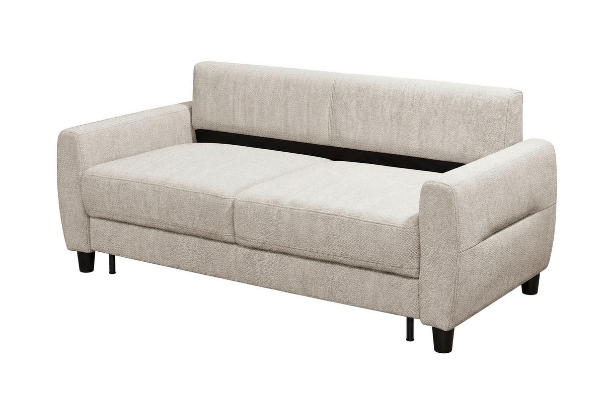 SCHLAFSOFA Chenille Weiss  - Weiss/Schwarz, Modern, Holz/Textil (192/83/99cm) - MID.YOU