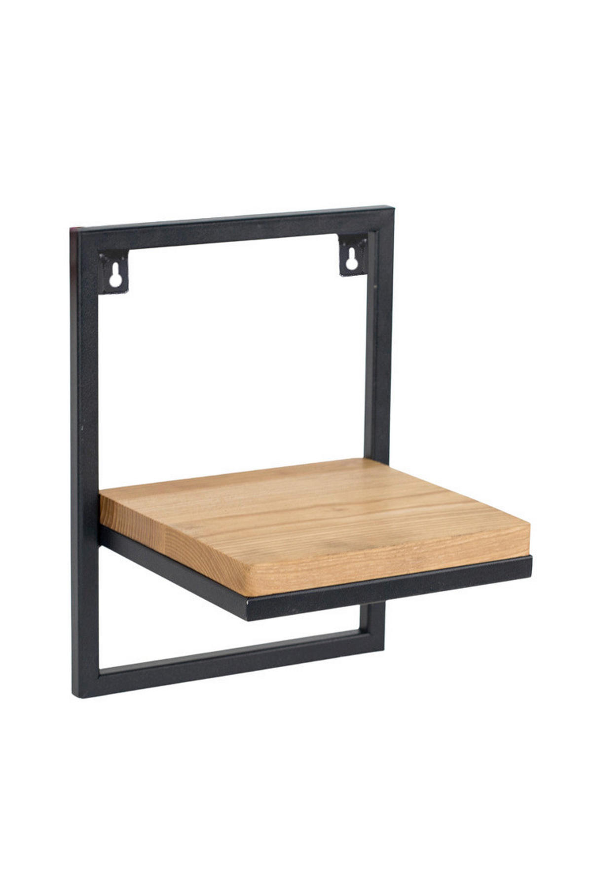 WANDREGAL  - Schwarz, Design, Holz/Metall (23/20/30cm)