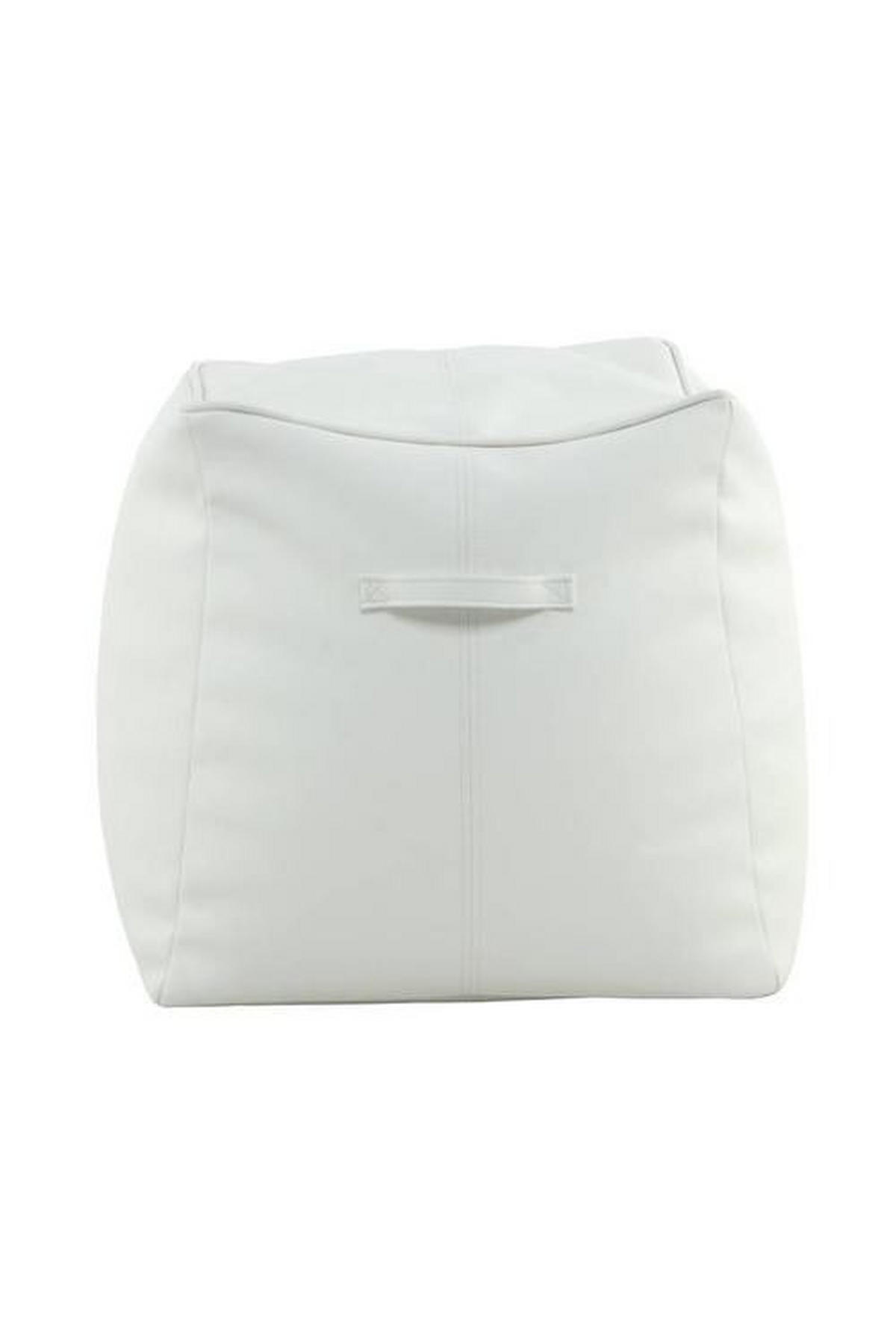 TABURETKA „PUFF“, 45/45/45 cm - biela, Basics, textil/plast (45/45/45cm)