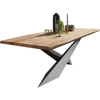 ESSTISCH in Holz 220/100/75 cm  - Wildeiche/Schwarz, LIFESTYLE, Holz/Metall (220/100/75cm) - Linea Natura