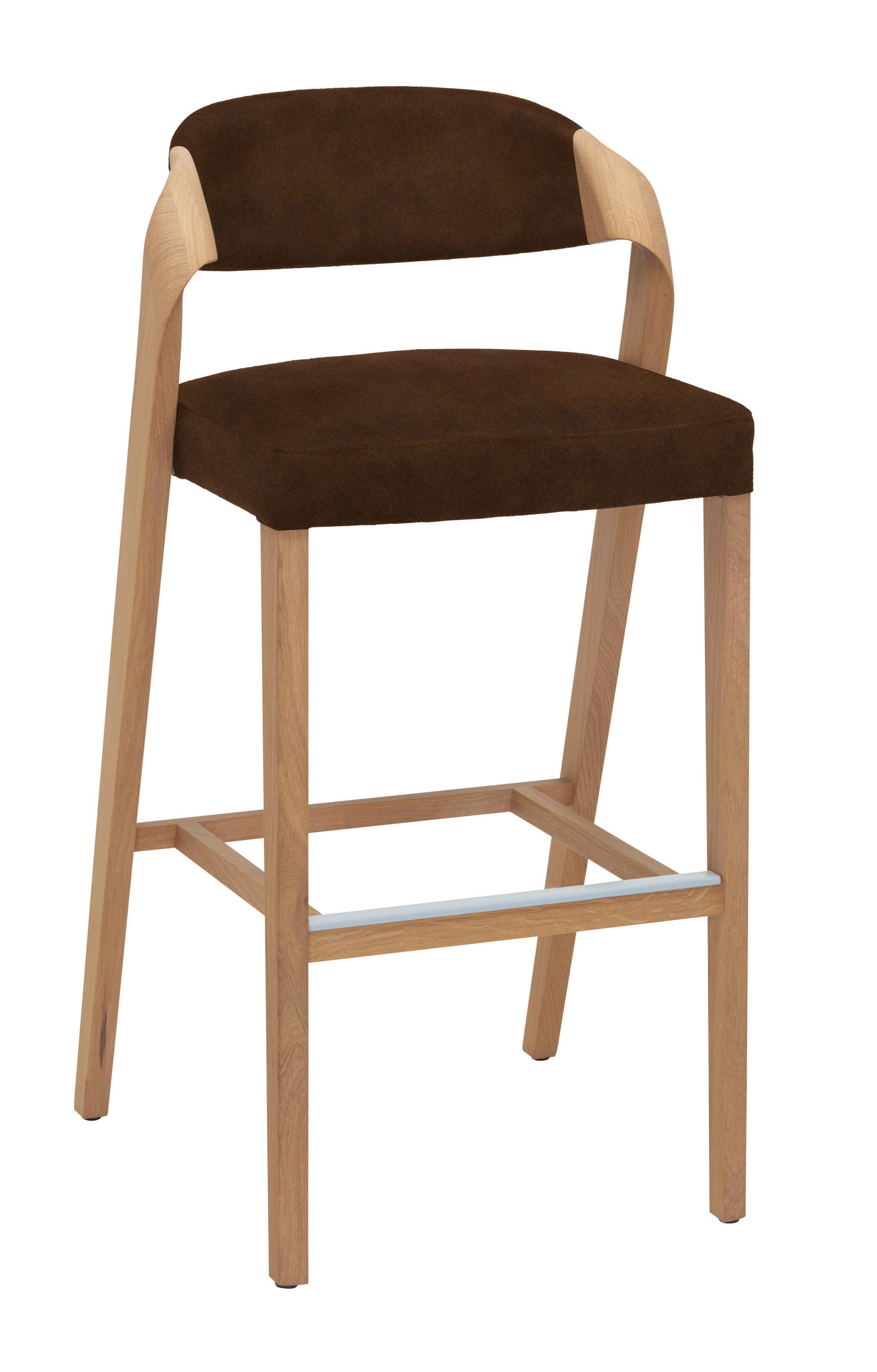 BARHOCKER in Bronzefarben, Wildeiche  - Wildeiche/Eichefarben, Design, Holz/Textil (52/103/51,5cm) - Voglauer