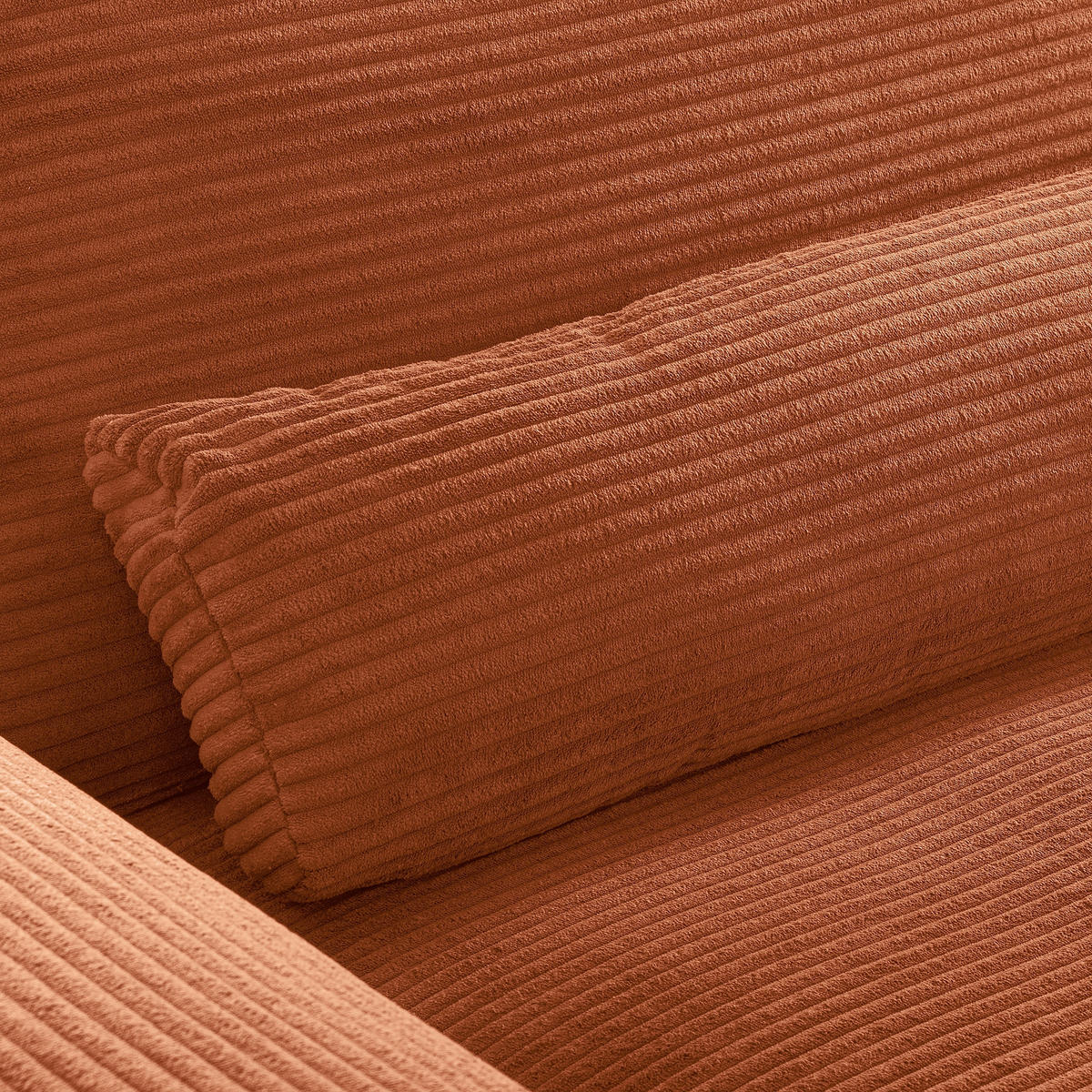 ECKSOFA Kupferfarben Cord Nierenkissen, Rückenkissen  - Schwarz/Kupferfarben, Design, Textil/Metall (313/172cm) - P & B
