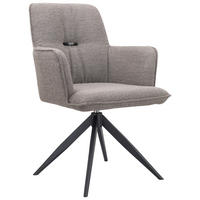 NASLANJAČ, kovina, tekstil črna, rjavosiva  - rjavosiva/črna, Design, kovina/tekstil (60/87/64,5cm) - Novel