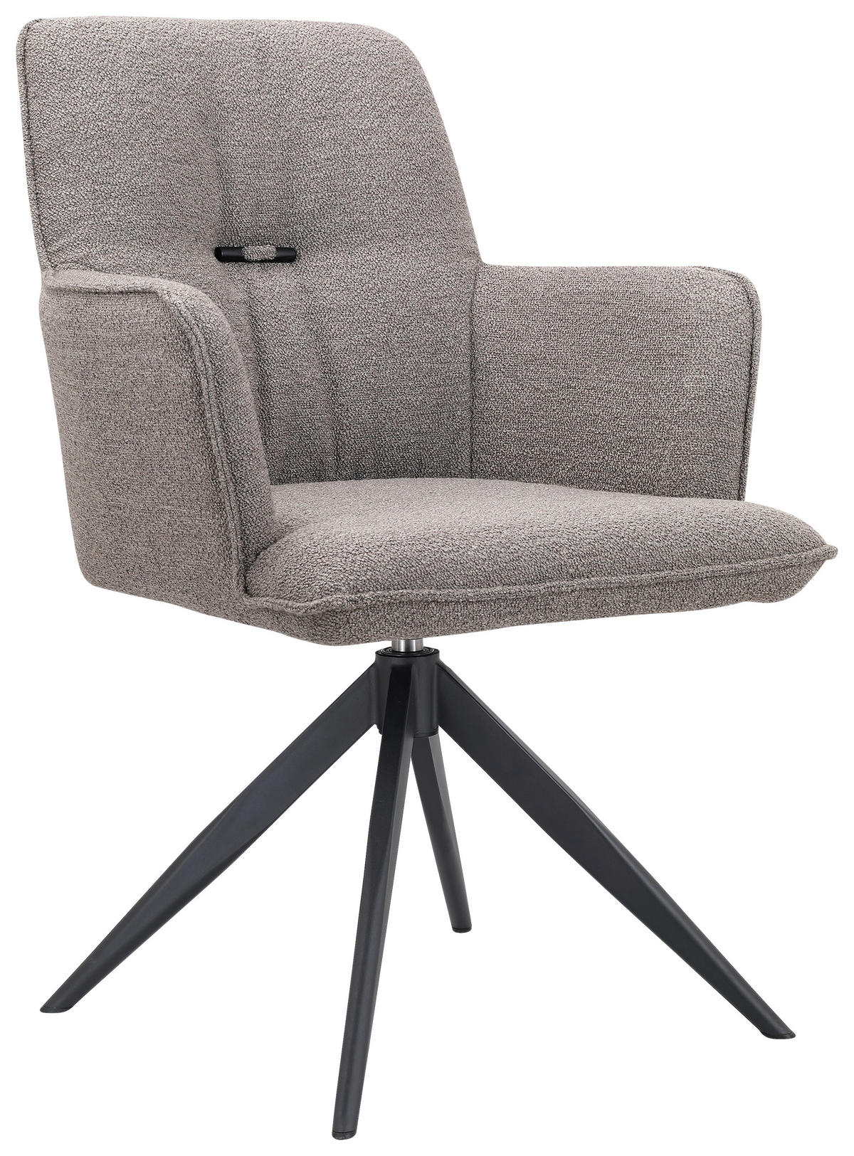 NASLANJAČ, kovina, tekstil črna, rjavosiva  - rjavosiva/črna, Design, kovina/tekstil (60/87/64,5cm) - Novel