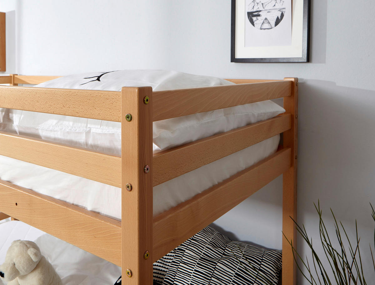 ETAGENBETT - Buchefarben/Naturfarben, MODERN, Holz (90/200cm) - MID.YOU