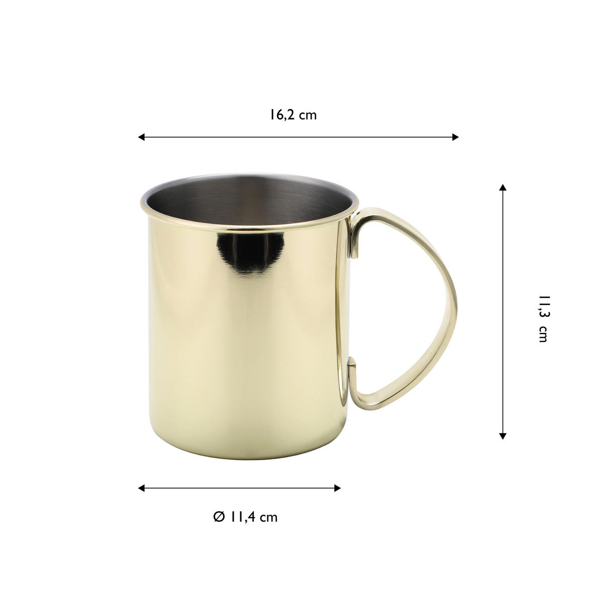 BECHERSET  2-teilig  - Goldfarben, Basics, Metall (16.2/11.4/11.3cm) - Echtwerk